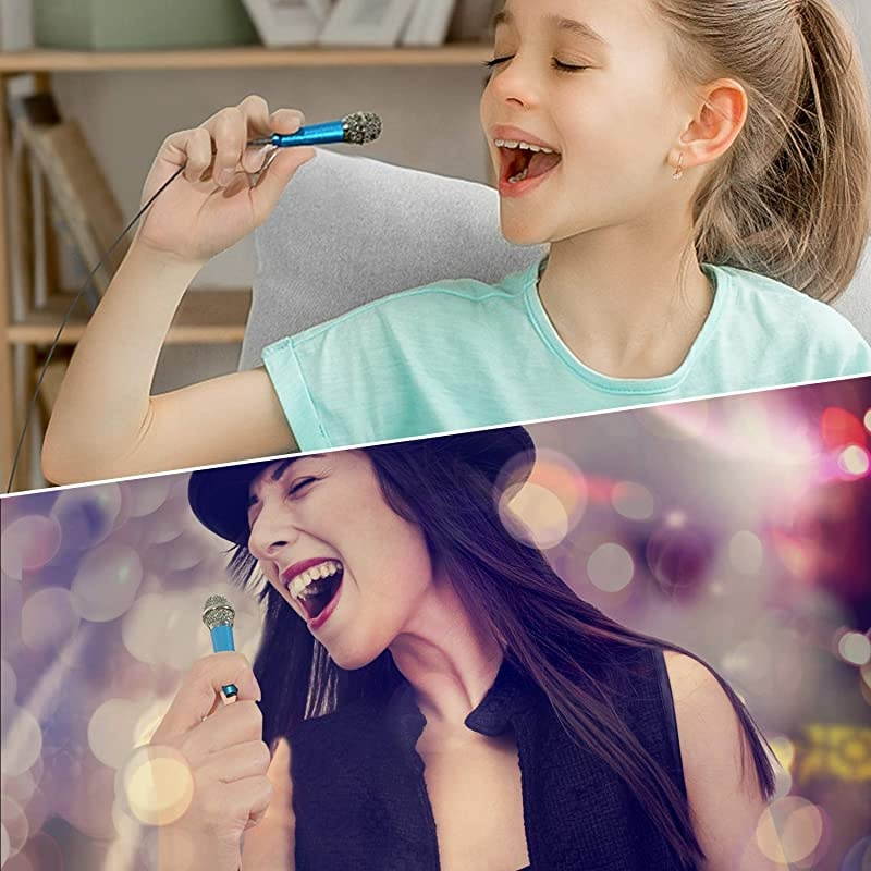 Mini Portable Vocal/Instrument Microphone for Mobile Phone Laptop Notebook Apple iPhone Sumsung Android with Holder Clip - Blue