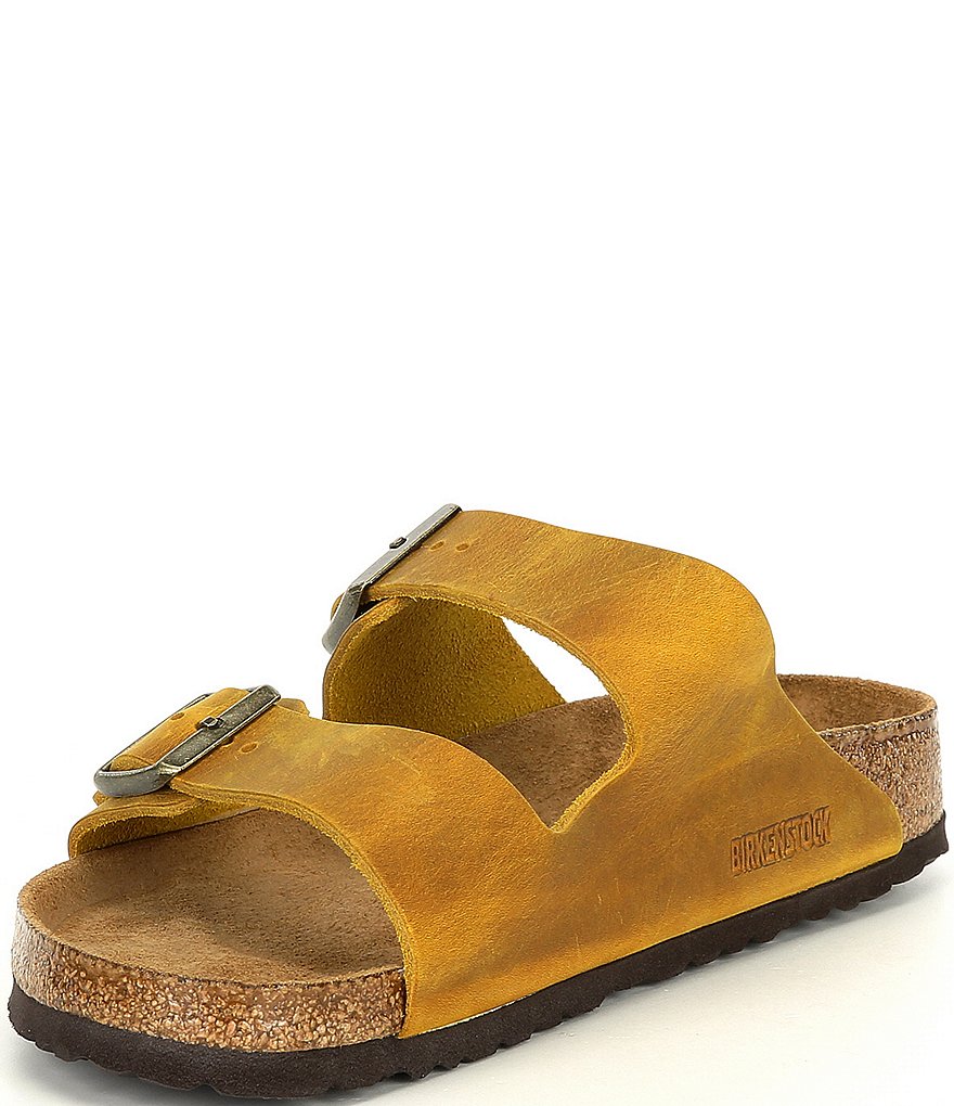 Birkenstock Arizona Men's Oiled Leather Soft Footbed Slip On Sandals