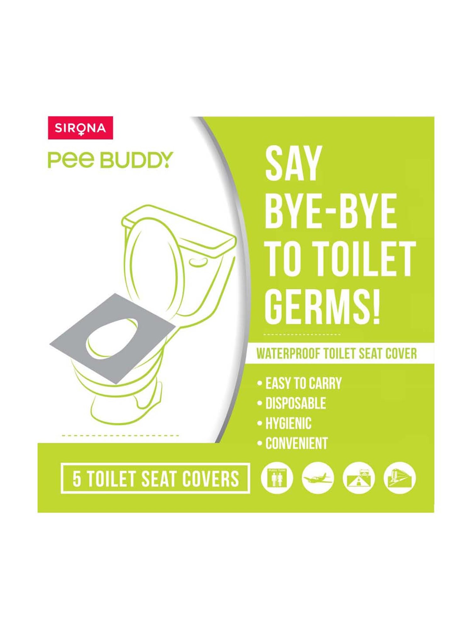 Pee Buddy Waterproof Toilet Seat Cover - 5 Pcs