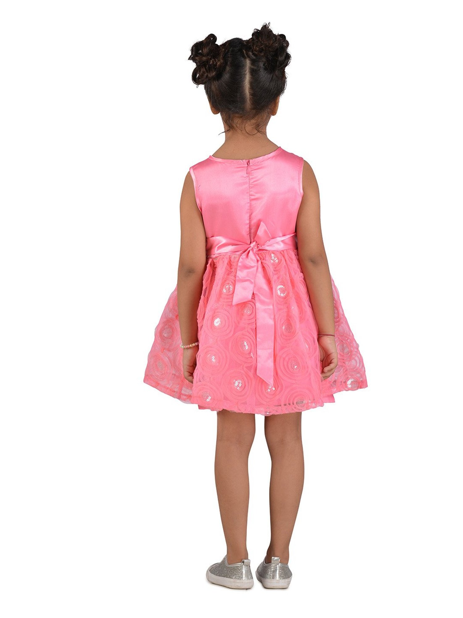 KidsDew White & Pink Sequence Dress