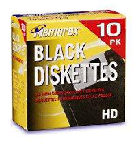 Memorex MF2HD 3.5" PC-Formatted High-Density Floppy Disks (Black, 10-Pack) (Discontinued by Manufacturer)