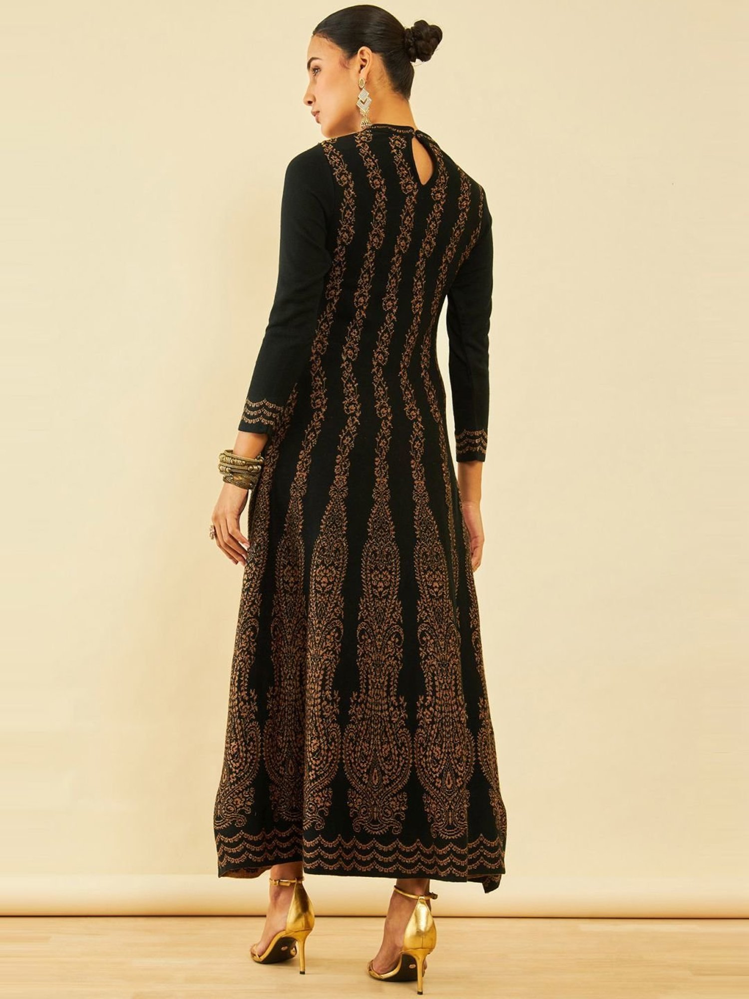 Saffron Threads Red Ethnic Dresses