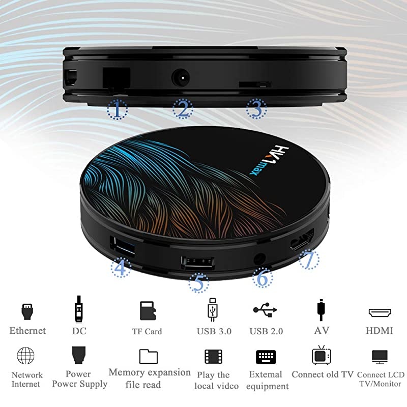 TV Box 100 4GB 64GB Smart TV Box Box RK3318 USB 30 Ultra HD 1080P 4K HDR WiFi 24GHz 58GHz Bluetooth 41 Set Top Box with Mini Wireless Backlit Keyboard HK1 MAX 4G 64G