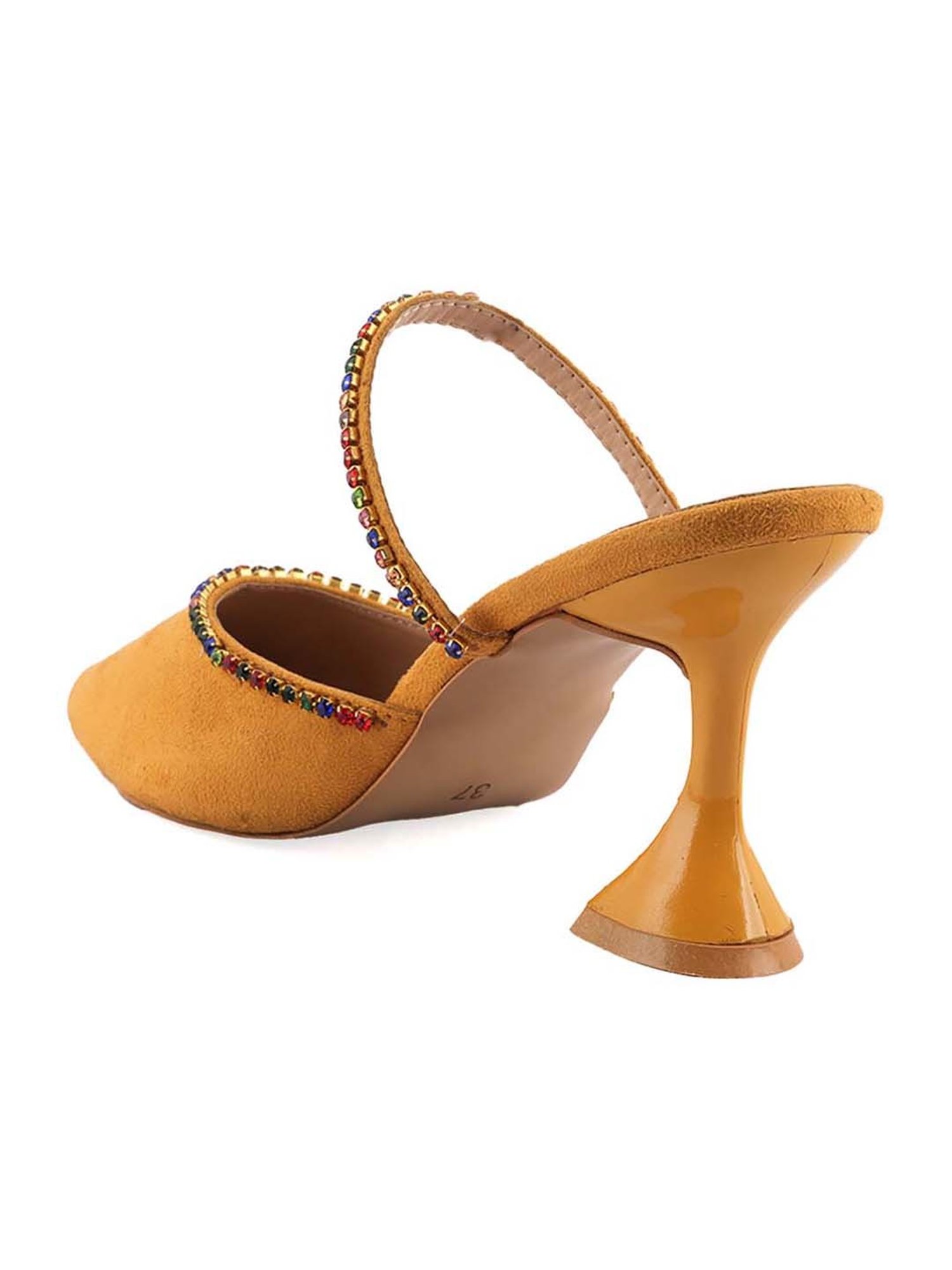 Scentra Women's Yellow Mule Shoes