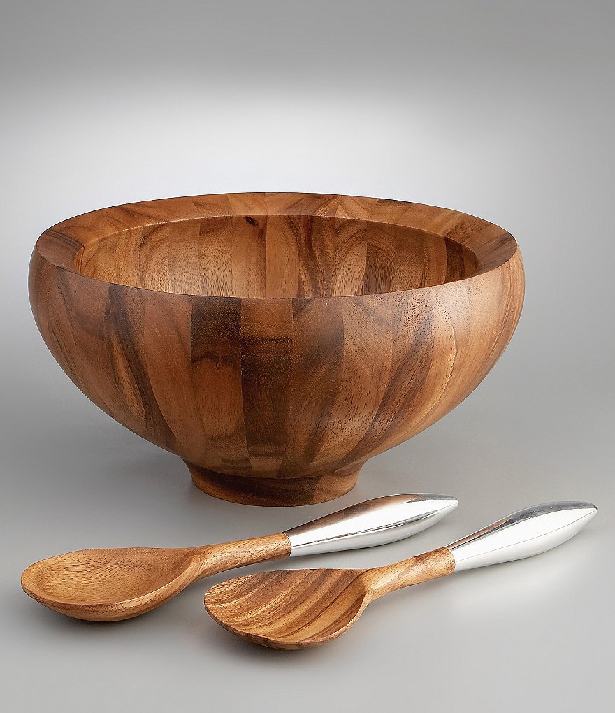 Nambe Yaro Salad Bowl with Servers