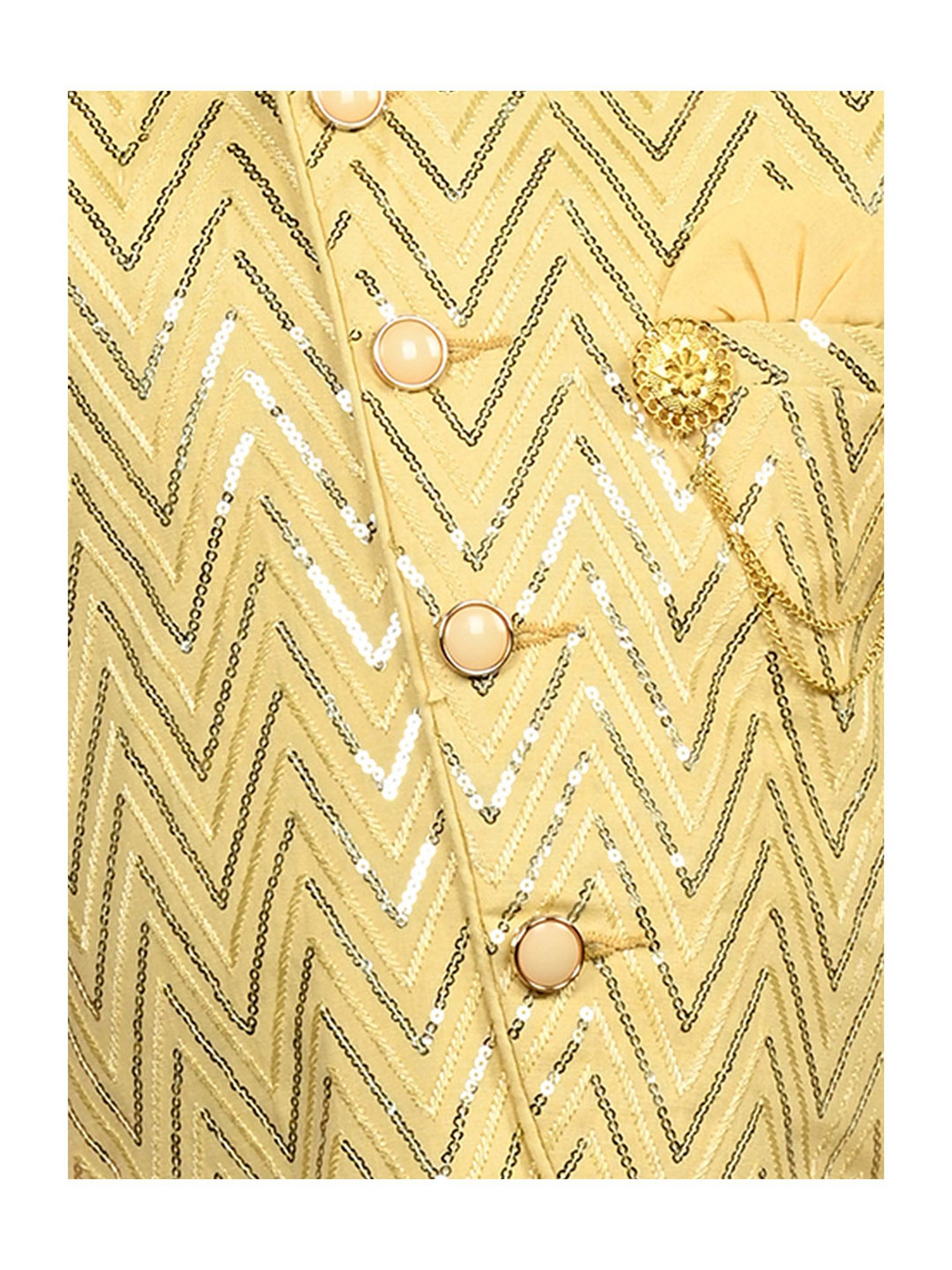 AJ Dezines Kids Black Embellished Full Sleeves Sherwani with Pants