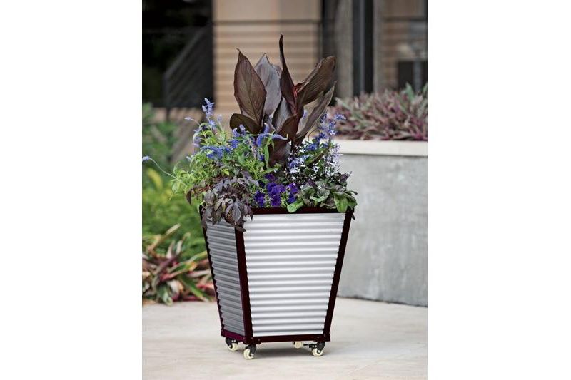 Galvanized Self-Watering Planter Square, Tall - Gardener's Supply Company
