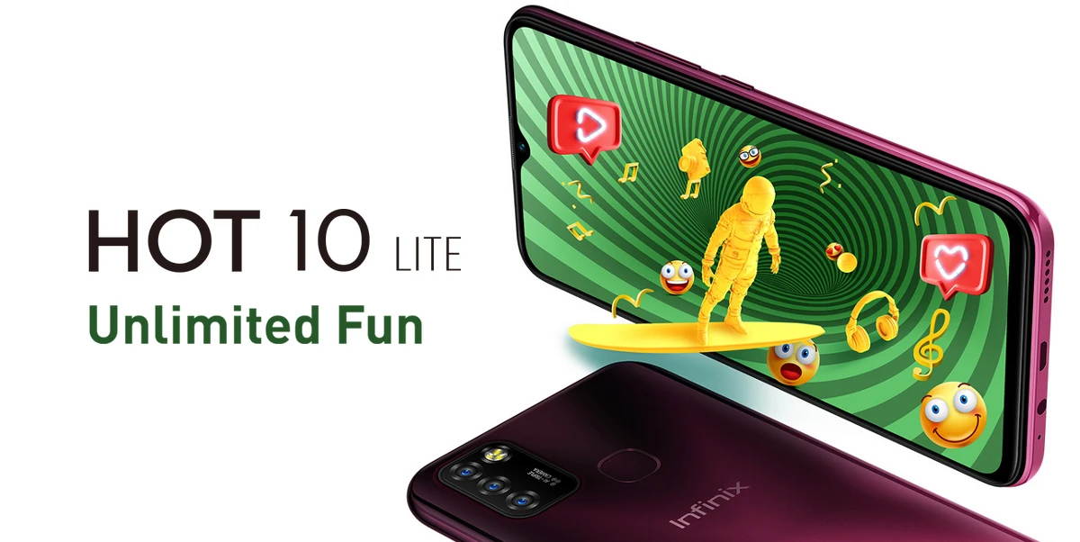 Infinix Hot 10 Lite Global Version 13MP Triple Camera 2GB 32GB 6.6 inch 5000mAh Helio A20 Quad Core 4G Smartphone