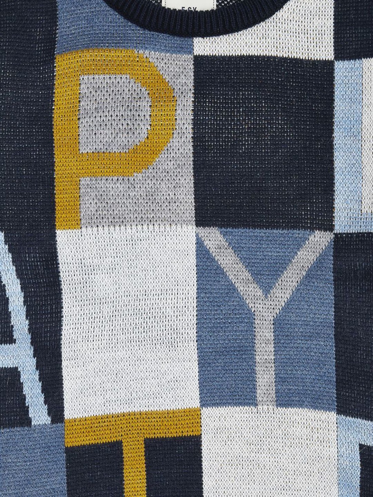 Pantaloons Junior Navy & Grey Cotton Printed Full Sleeves Sweater