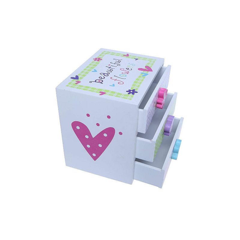 Juvale Kids Jewelry Box - Colorful Flower Compartment Drawer - Small Square Accessories Box - 6L x 4.5W x 6H