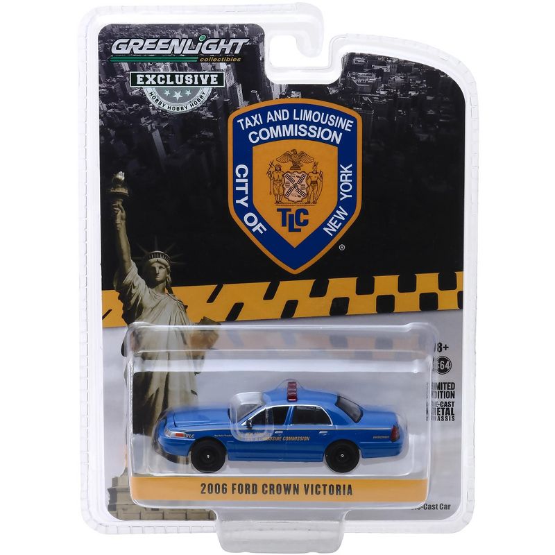 2006 Ford Crown Victoria "New York City Taxi and Limousine Commission" ("TLC") Blue 1/64 Diecast Model Car by Greenlight