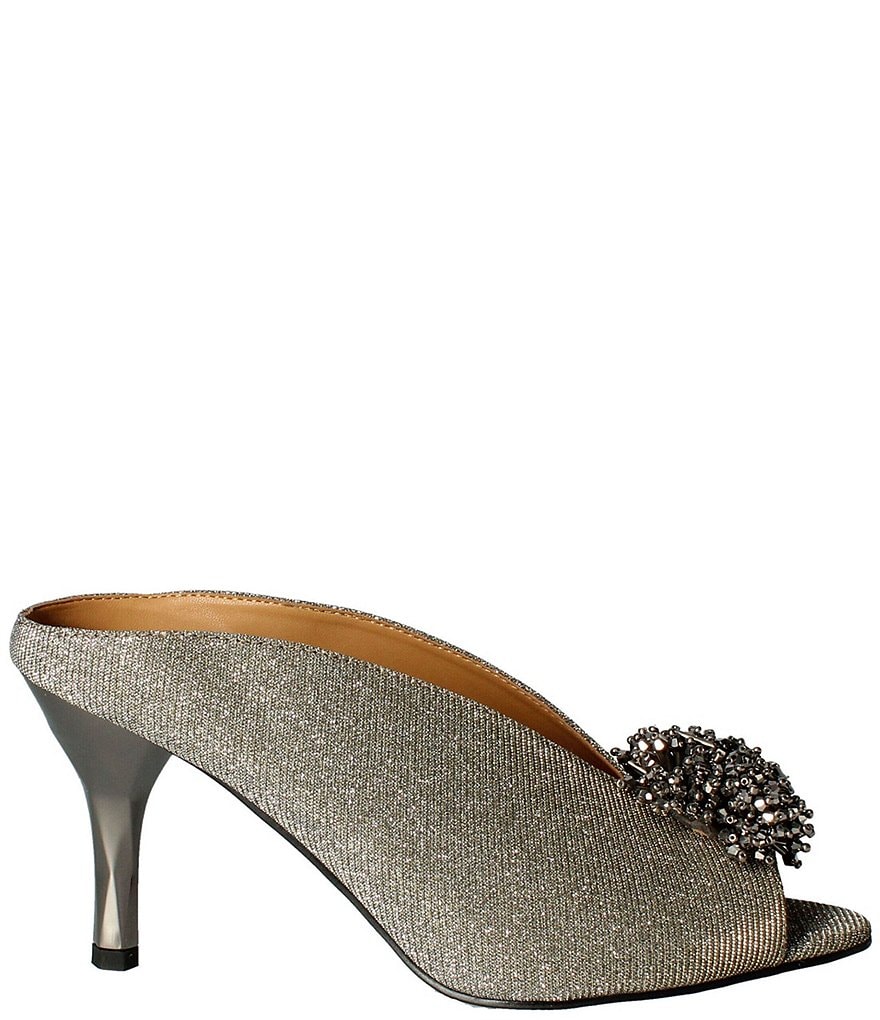 J. Renee Emilia Dance Glitter Fabric Ornament Detail Dress Mules