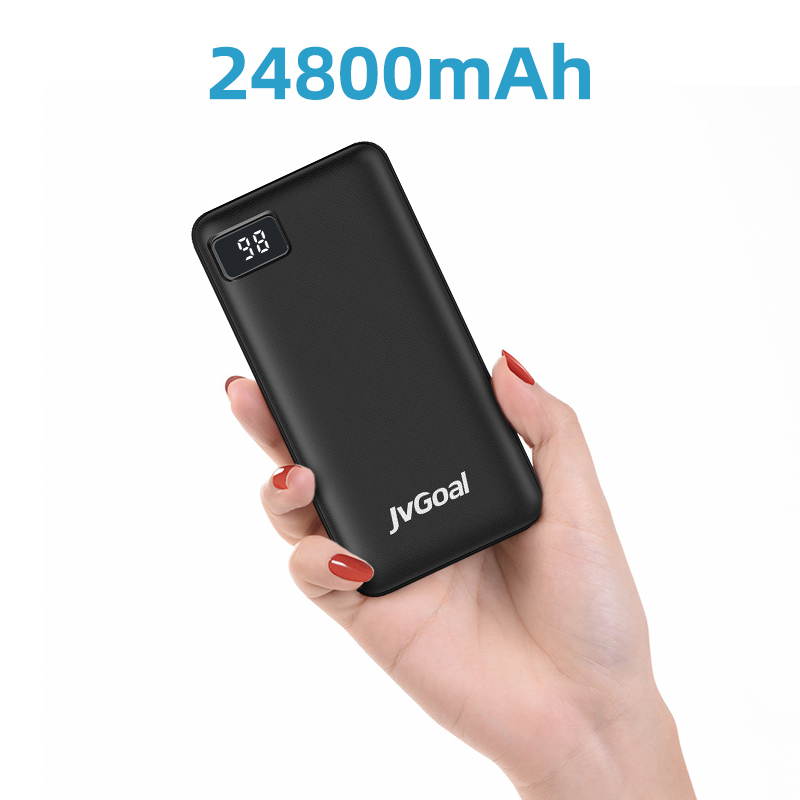 Portable Charger 24800mAh Power Bank Dual Ports External Cell Phone Battery Packs Backup with LCD Display High-Speed Charging Compatible for iPhone Samsung Galaxy Nintendo Switch