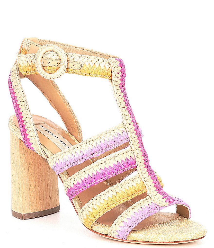 Antonio Melani Gwindolin Raffia T-Strap Dress Sandals
