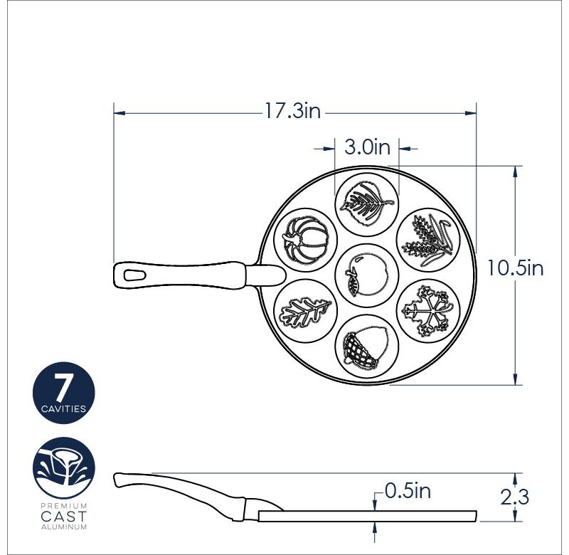 Nordic Ware Autumn Leaves Pancake Pan, Black
