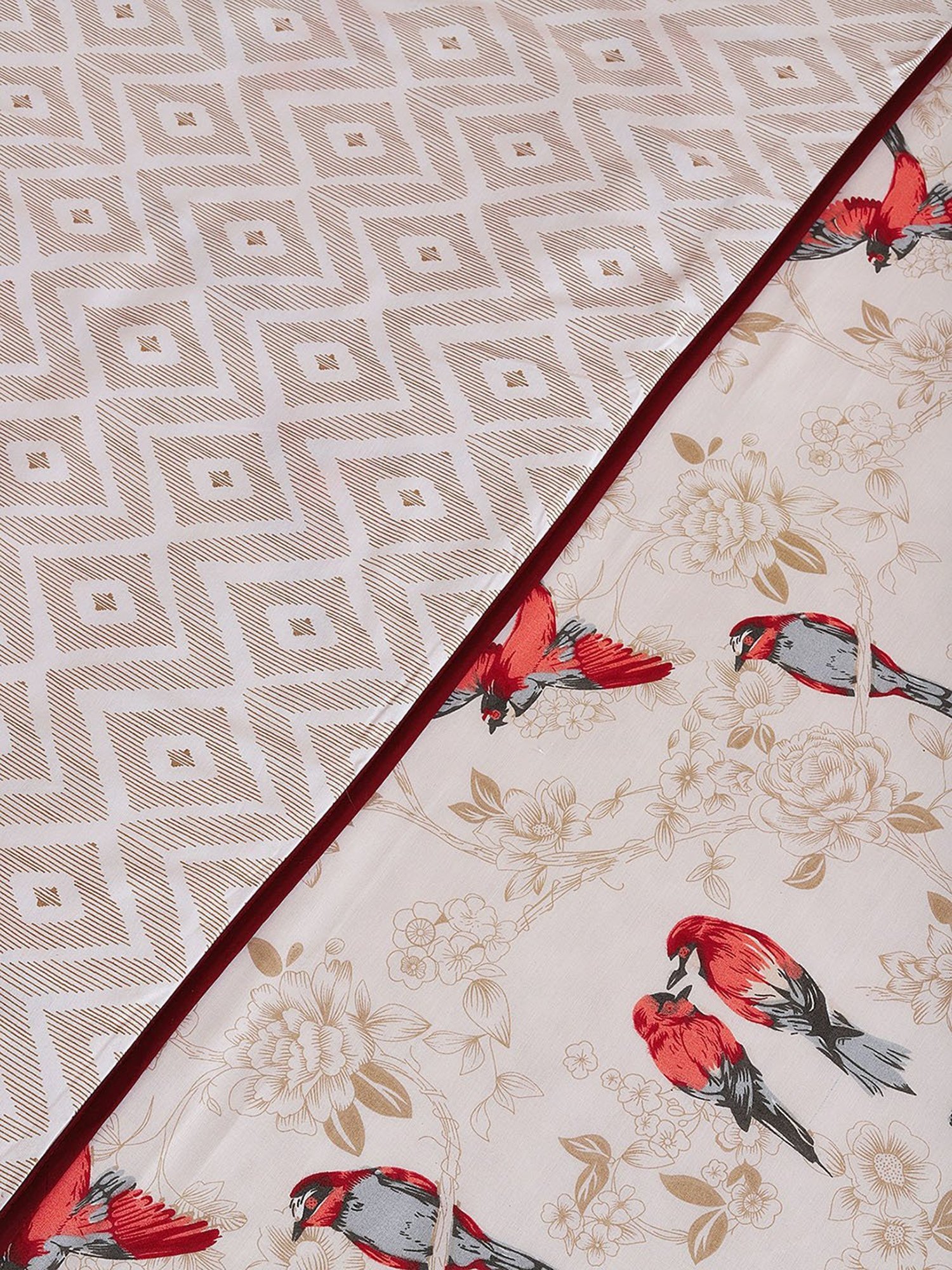 Romee Cream Cotton Floral Blankets Quilts and Dohars