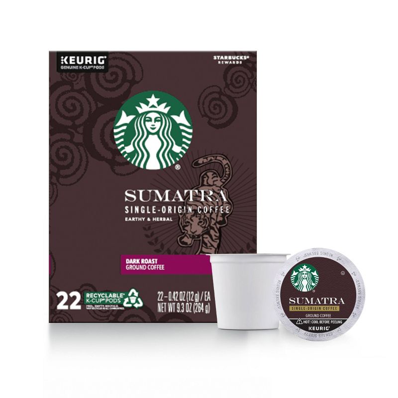 Starbucks Sumatra Blend Dark Roast Coffee - Keurig K-Cup Pods - 22ct