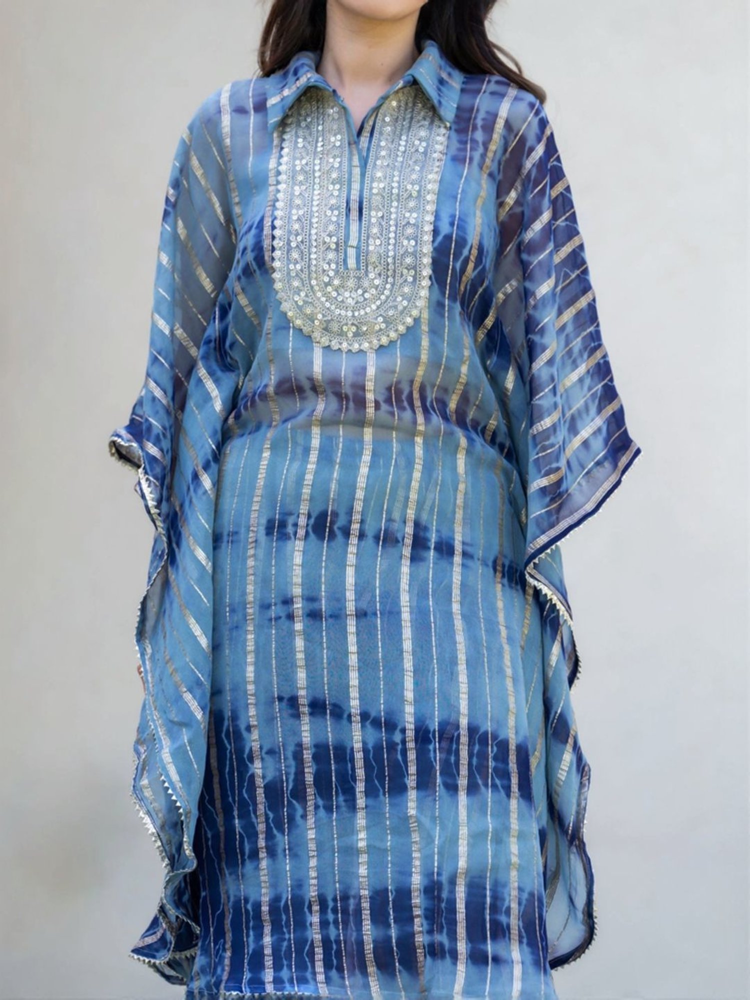HOUSE OF JAMOTI Blue Printed Kurta Pant Set