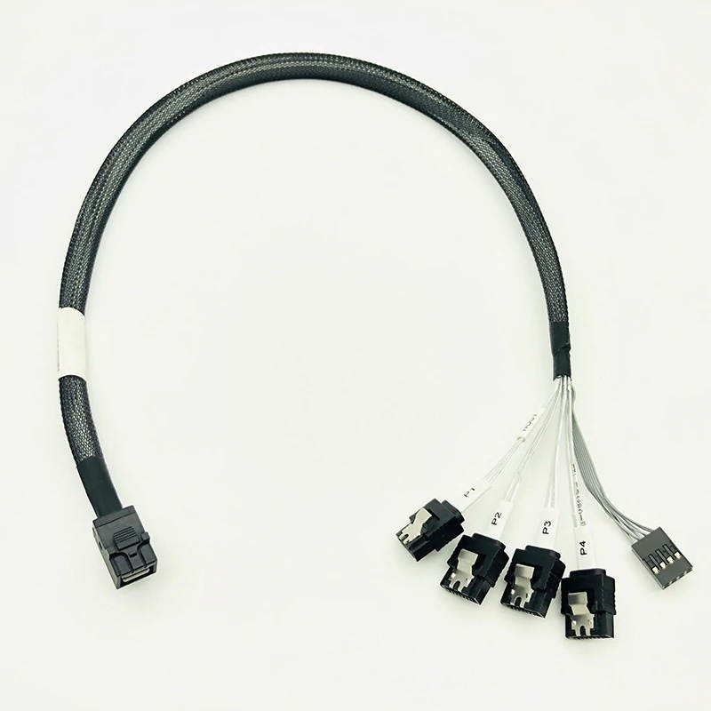 Internal HD Mini SAS Cable Reverse Cord Motherboard 4x SATA to SFF 8643 Backplane Cable for Server Reverse Cable Fan Out Cables