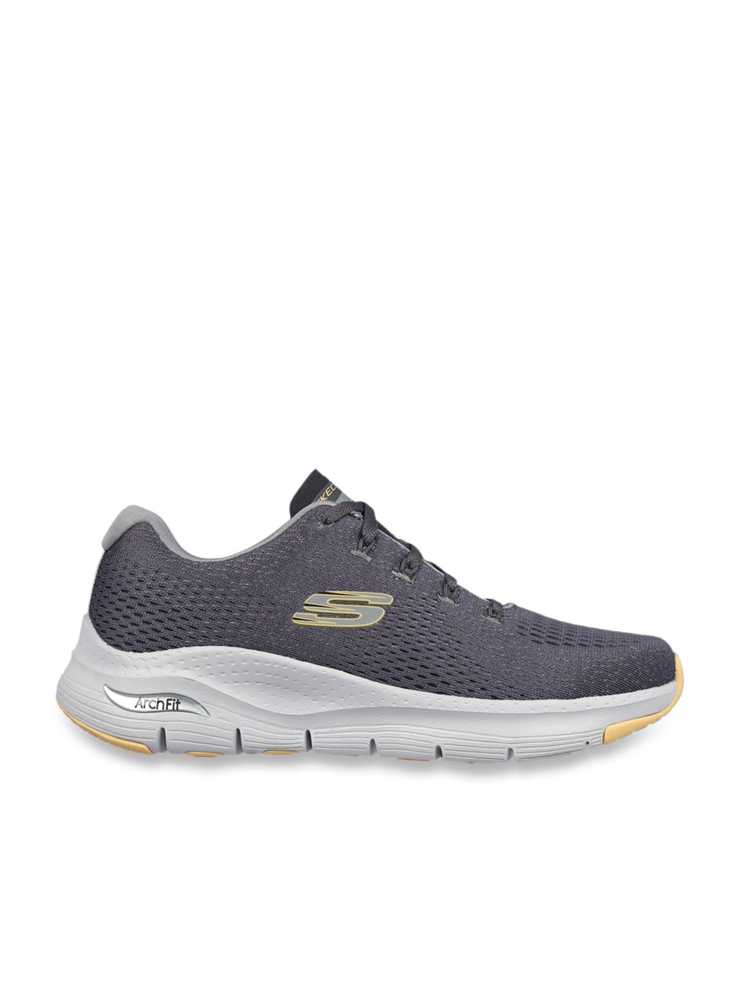 Skechers Men's ARCH FIT Charcoal Yellow Casual Sneakers