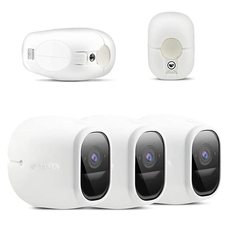 Silicone Skins Compatible with Arlo PRO Arlo PRO 2 Smart Security Home Camera Silicone Skins Case Cover for Arlo PRO Arlo PRO 2 Smart Security WireFree Cameras 3 Pack White