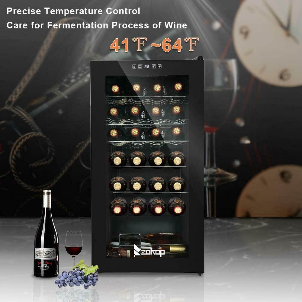28 Bottle Mini Fridge Bar Wine Cooler Cabinet Beverage Refrigerator Black