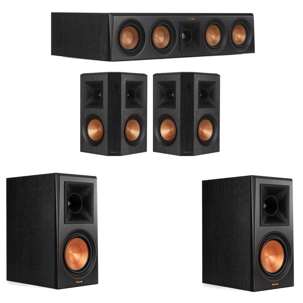 Klipsch 5.0 Ebony System with 2 RP600M, 1 RP404C, 2 RP502S