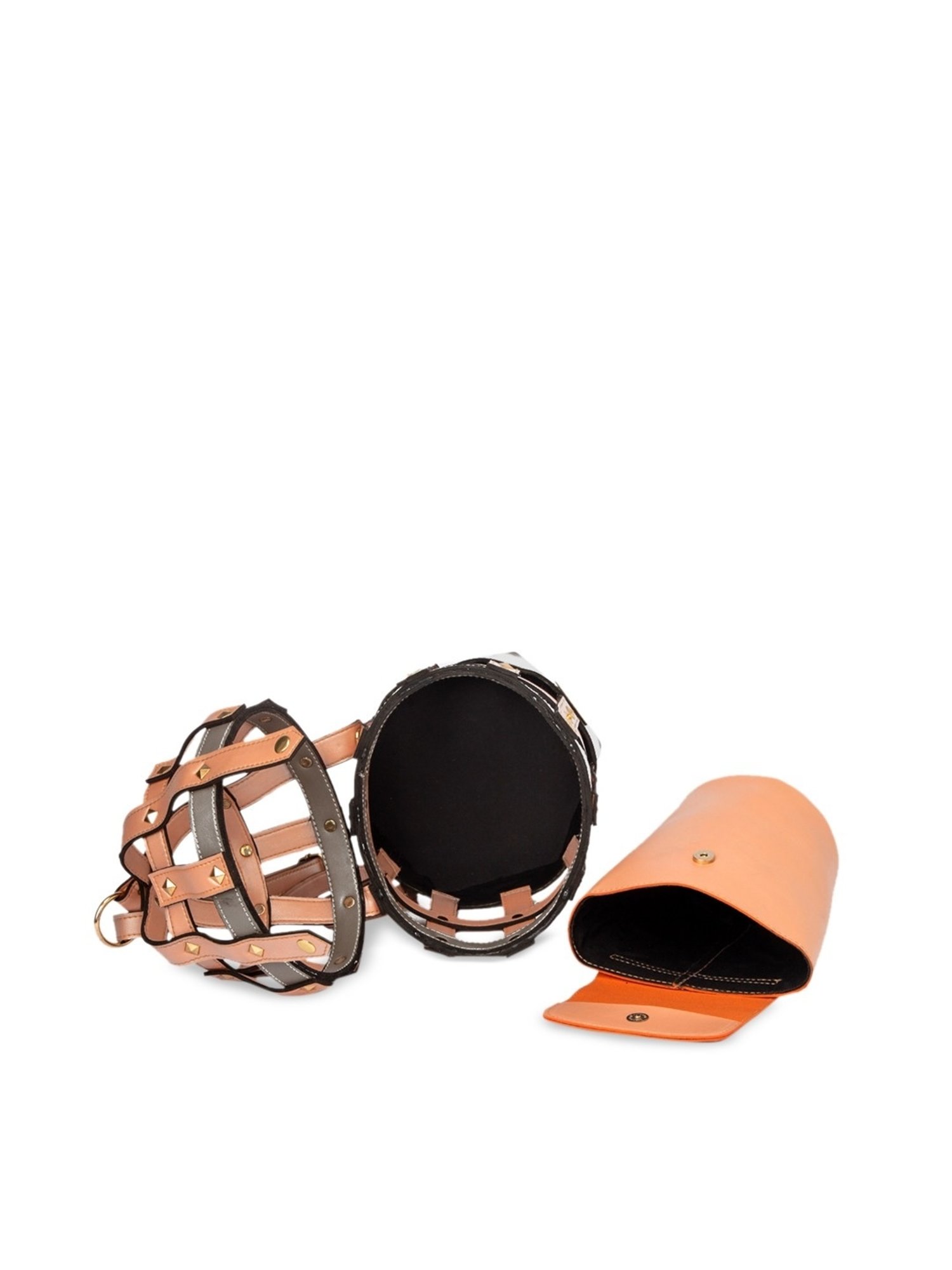 Modern Myth Peach Textured Medium Bucket Handbag