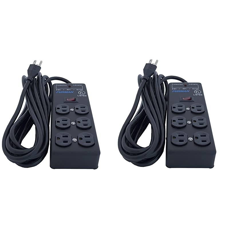SS6B 6 Plug Surge Protector 2 Pack