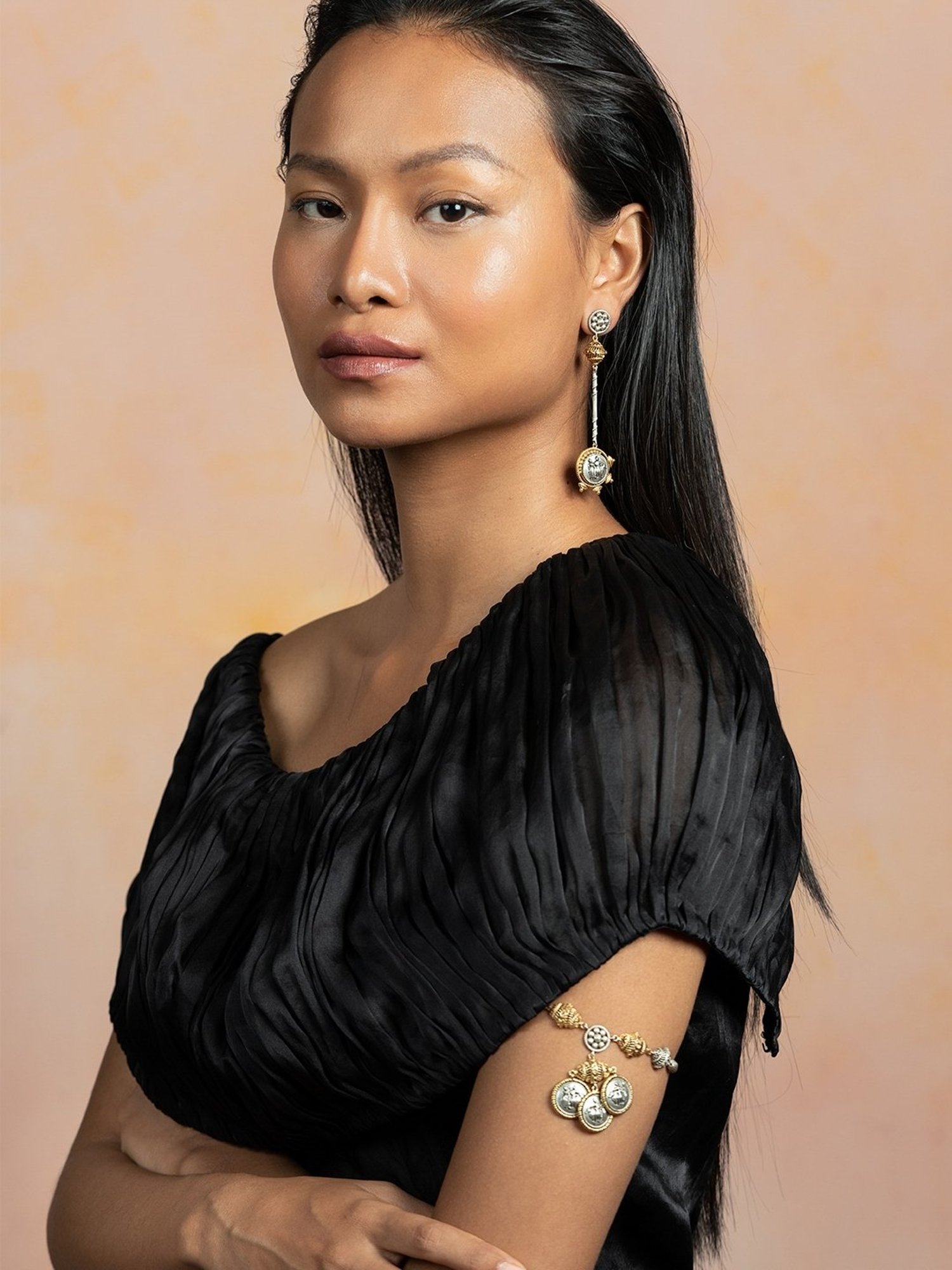 Shaya 92.5 Sterling Silver Jodi Coin Armlet for Women