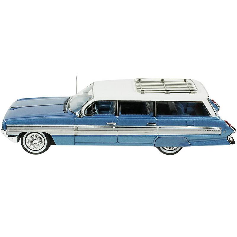 1962 Oldsmobile Dynamic Fiesta Wagon w/Roof Rack Blue Met. with White Top Ltd Ed 250 pcs 1/43 Model Car by Goldvarg Collection