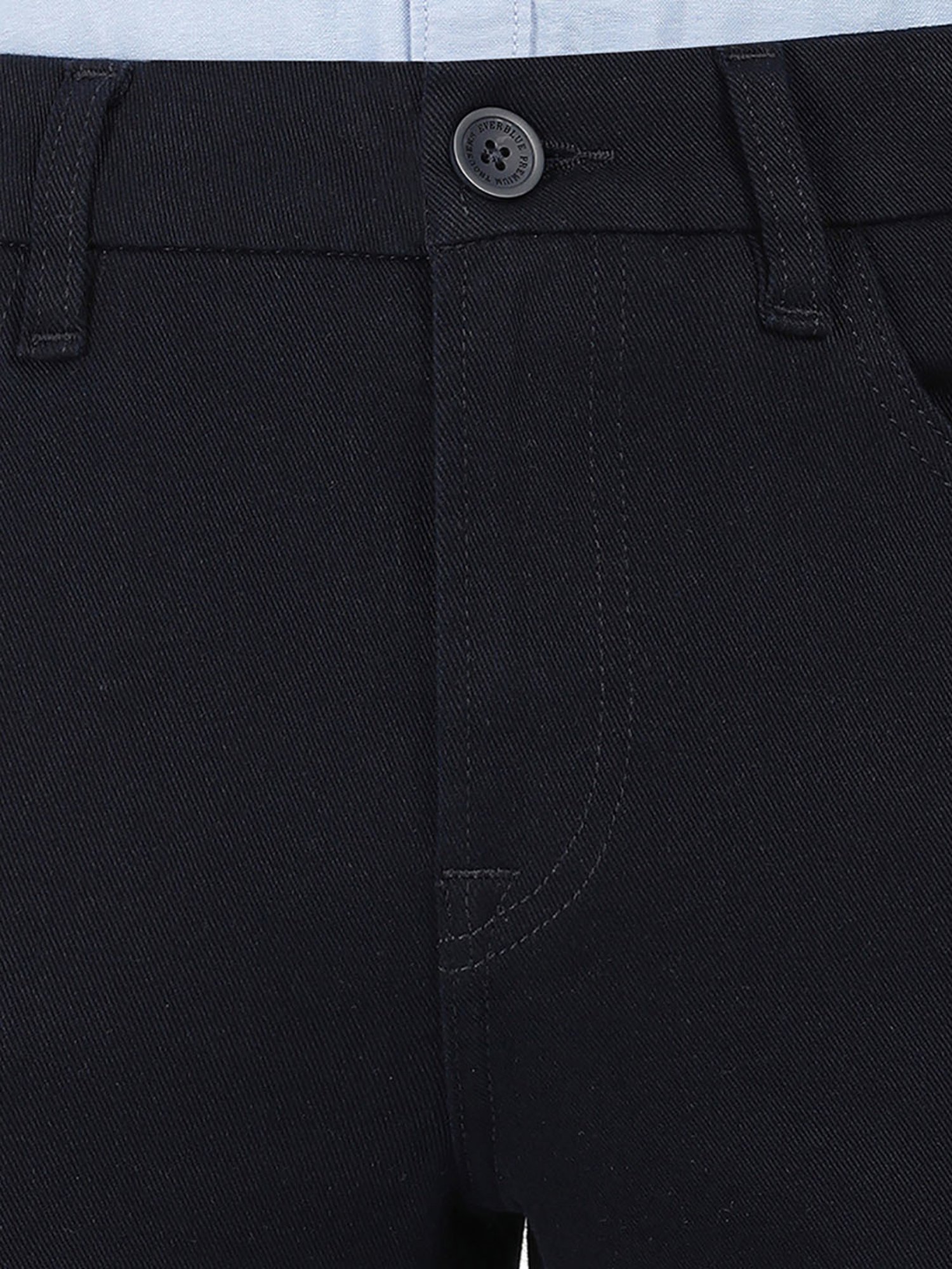 EVERBLUE Navy Blue Midrise Five Pocket Trousers