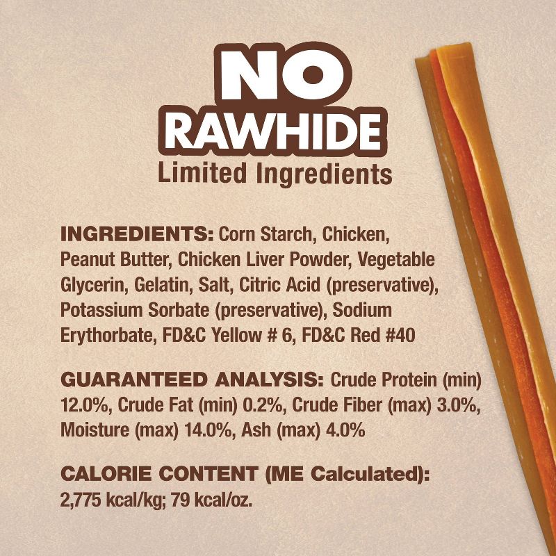 Cadet Choice Chews Peanut Butter Rolls Dog Treats - 10ct