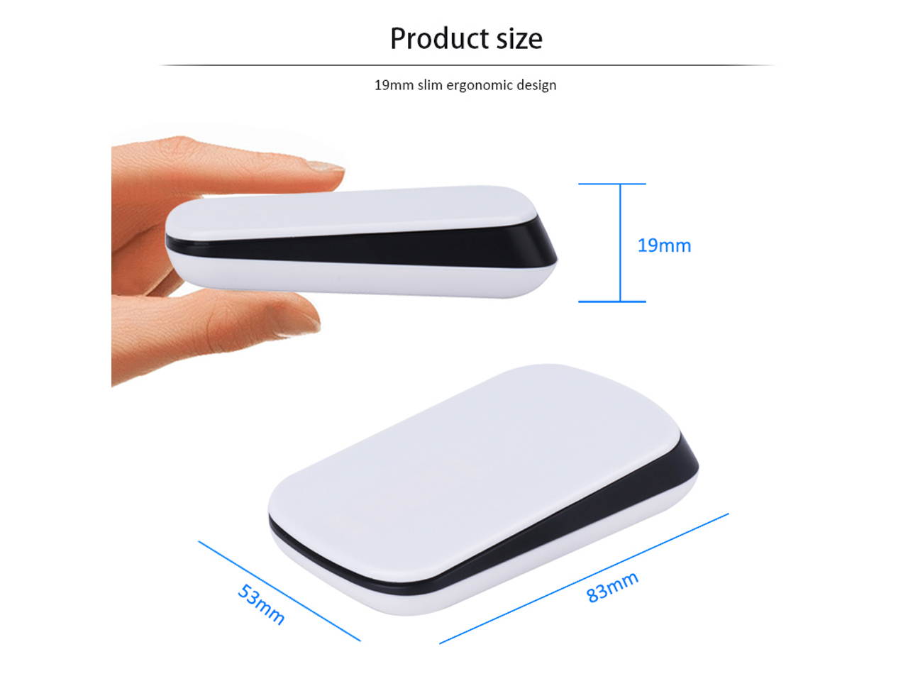 Sovawin Touch Arc Wireless Mouse Ultra Thin USB Optical Mini Slim Mouse 1200 DPI Mice For desktop Computer Mause Laptop Notebook