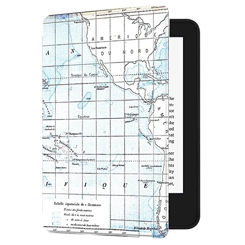 Painting Case for AllNew Kindle 10th Gen 2019 Release onlyWill not fit Kindle Paperwhite or Kindle Oasis Blue Map