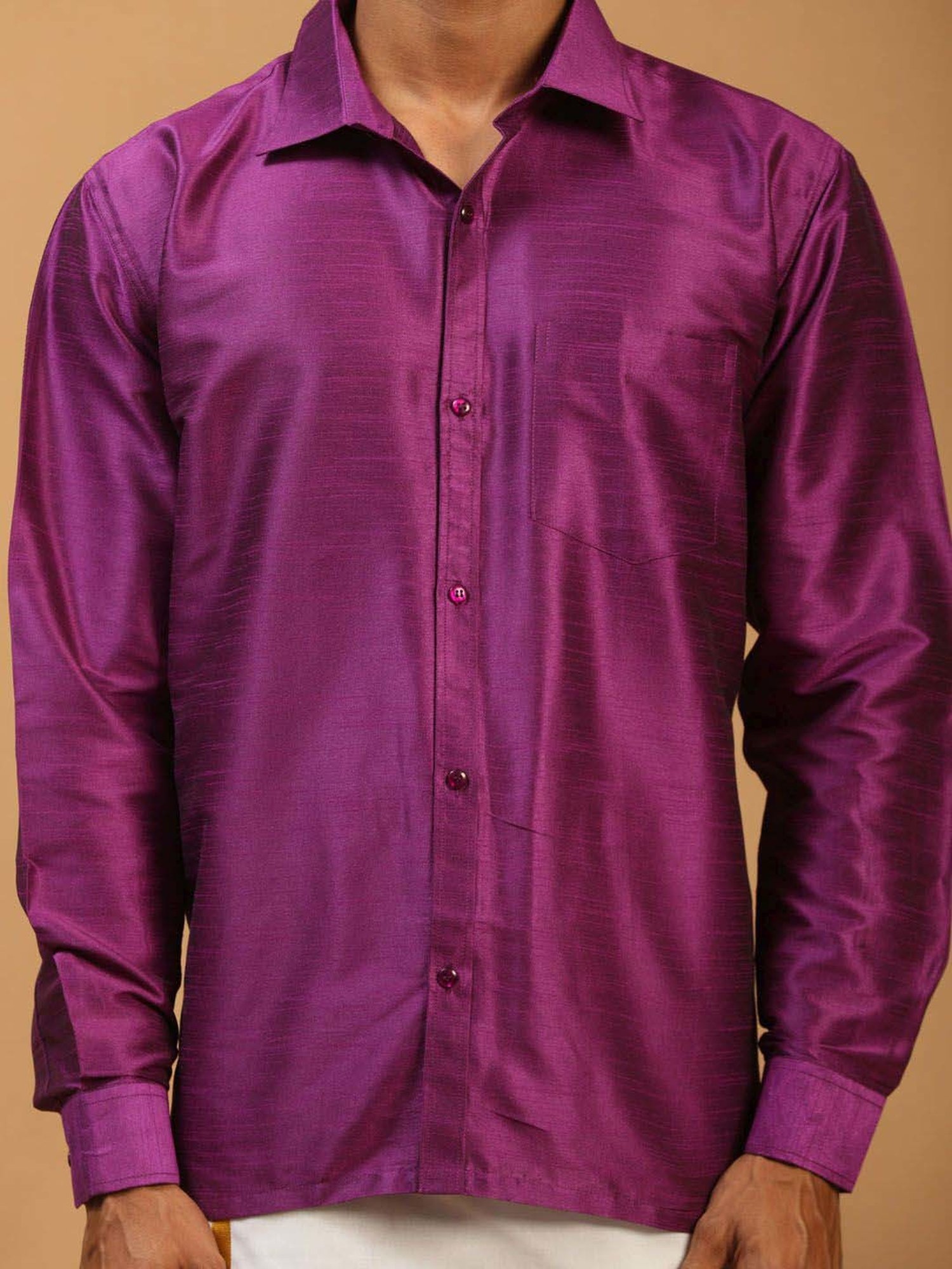 Vastramay Purple Regular Fit Ethnic Shirt