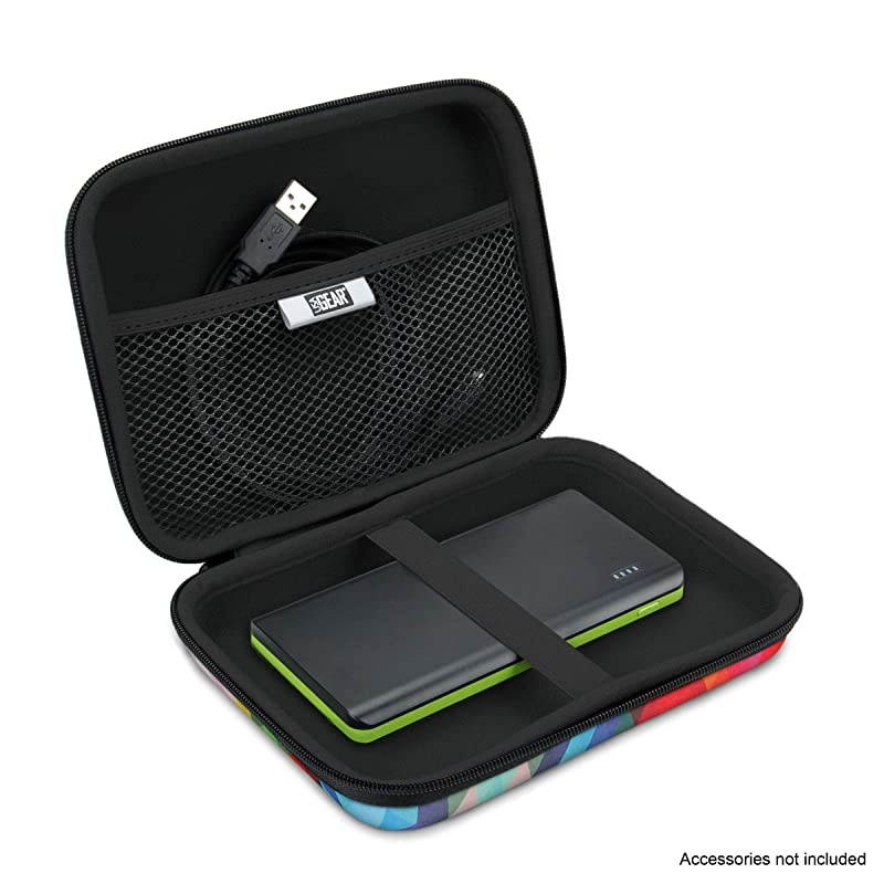 Hard Shell Electronic Organizer Travel Case 7.5 Inch with Weather Resistant Exterior and Large Mesh Accessory Pocket - Compatible with Garmin GPS, Chargers, and More Electronics - Geometric