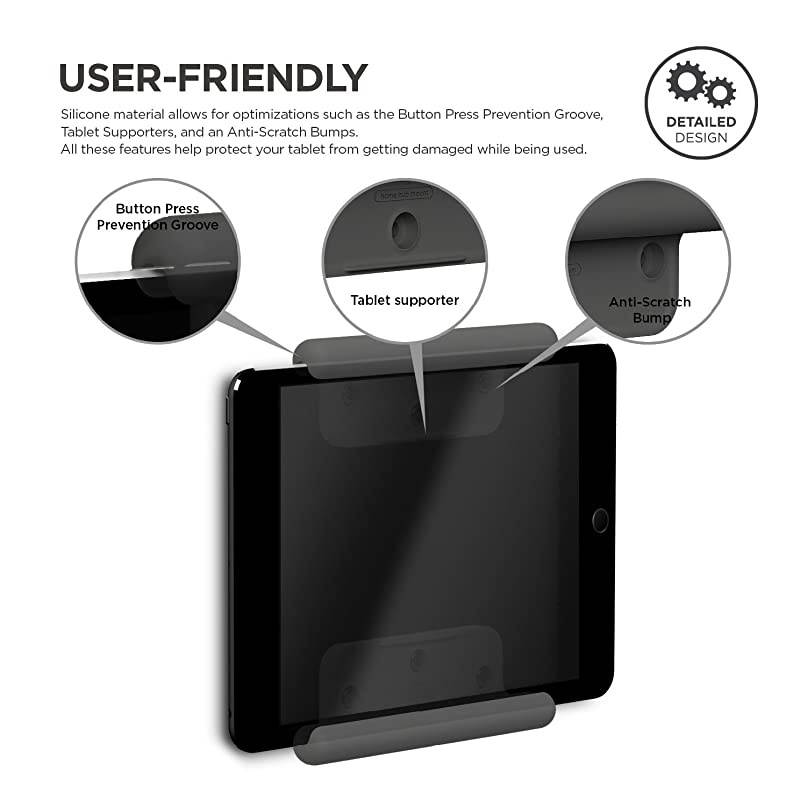 Home Hub Mount Designed for iPad Wall Mount - Tablet Wall Mount Compatible with iPad, iPad Air, iPad Pro, iPad Mini, and Most iPads (Dark Grey)