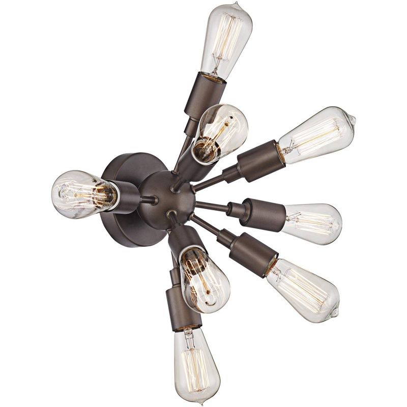 Possini Euro Design Modern Ceiling Light Semi Flush Mount Fixture LED Oiled Bronze 20 3/4" Wide Sputnik Style for Bedroom Kitchen