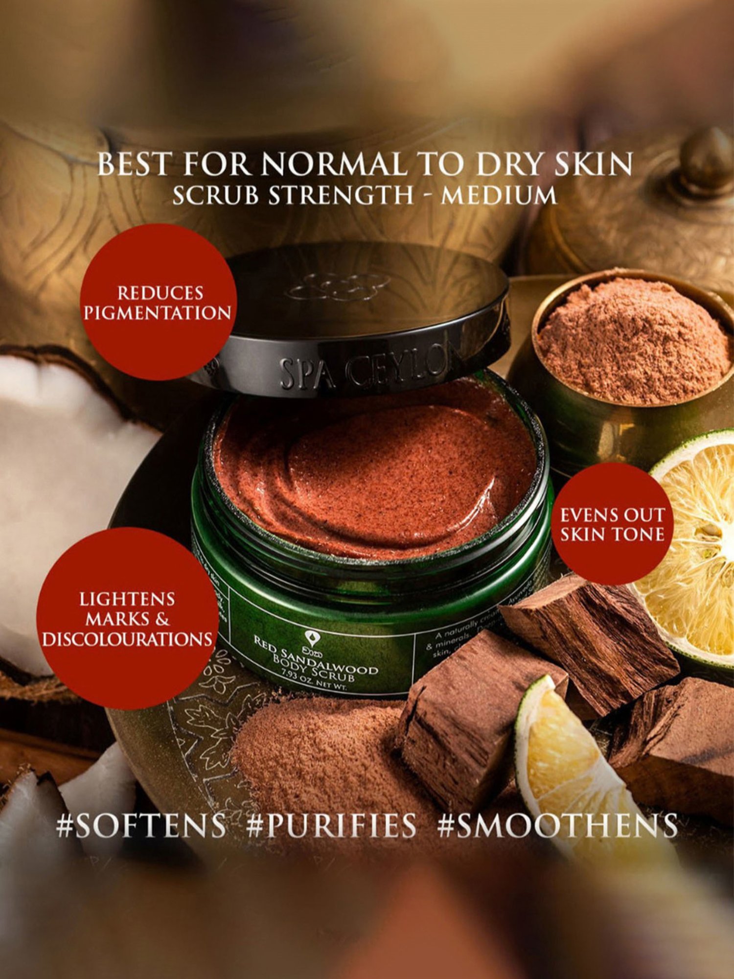 Spa Ceylon Red Sandalwood Body Scrub - 225 gm