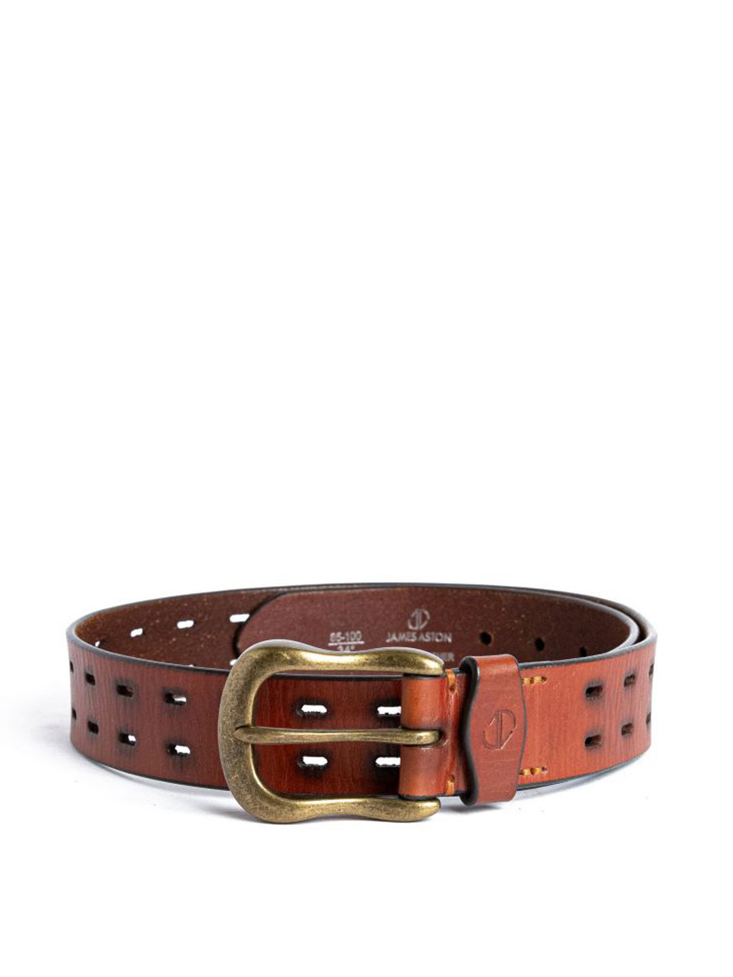 James Aston Damian Signature Tan Leather Solid Waist Belt