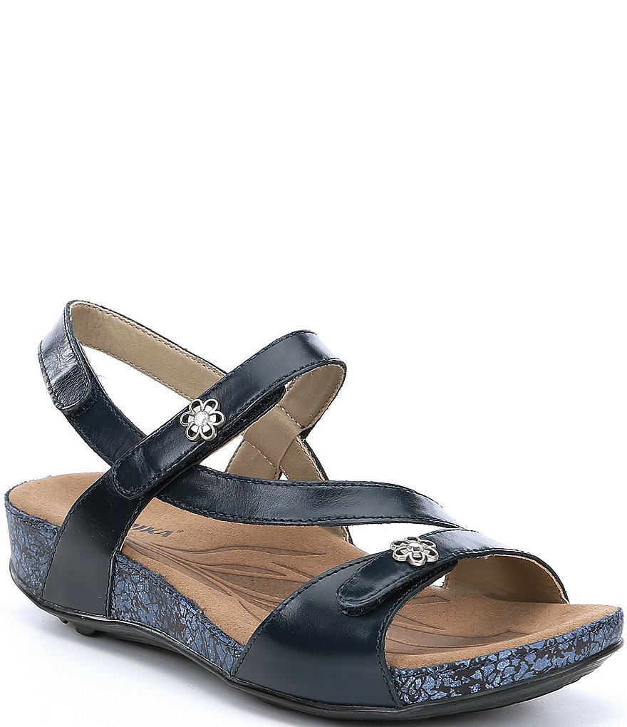 Romika Fidschi 54 Leather Strappy Wedge Sandals