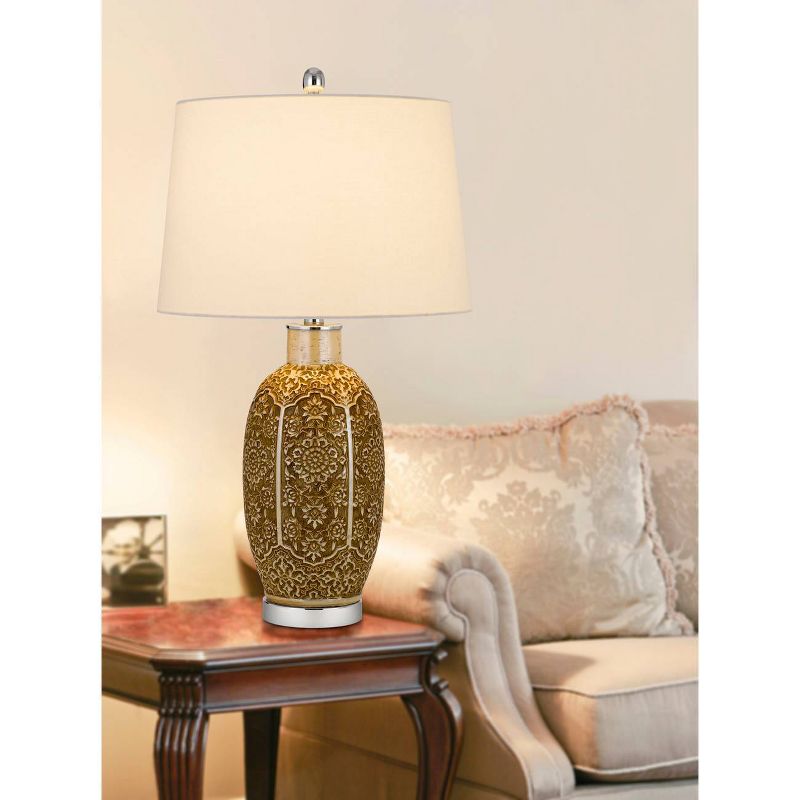 28.5" Olive Ceramic Table Lamp Green Leaf Finish Cocoa Brown - Cal Lighting