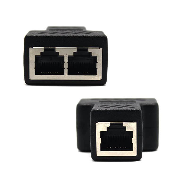 RJ45 Splitter Adapter 1 to 2 Dual Female Port CAT 5/CAT 6 LAN Ethernet Socket Splitter Connector Adapter