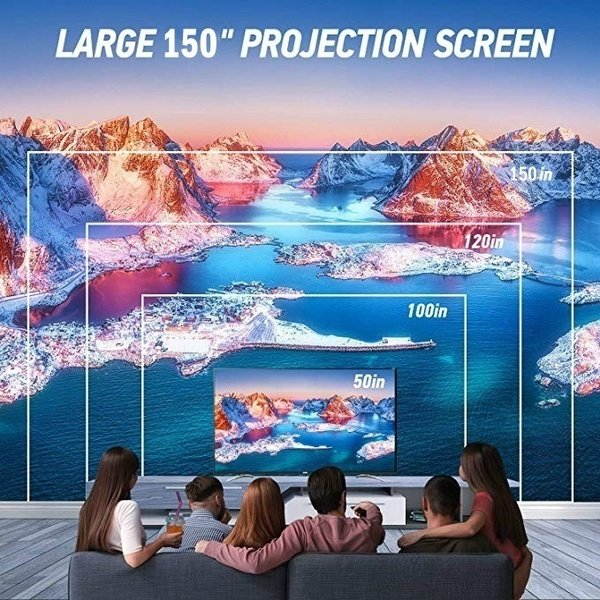 1080P HD WiFi Portable 3D LED Mini Video Projector Home Cinema 23000 Lumens 4K