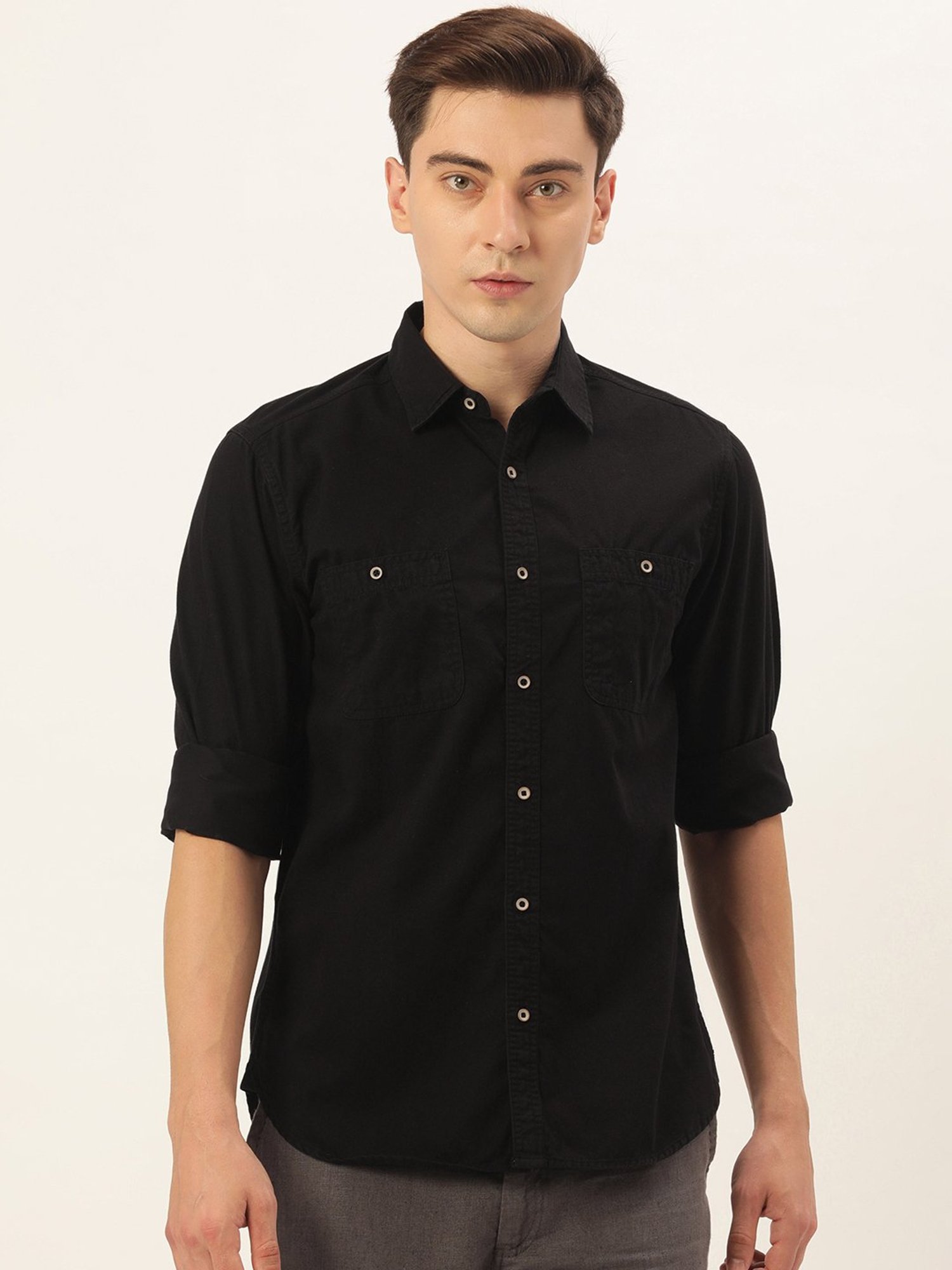 IVOC Black Regular Fit Shirt