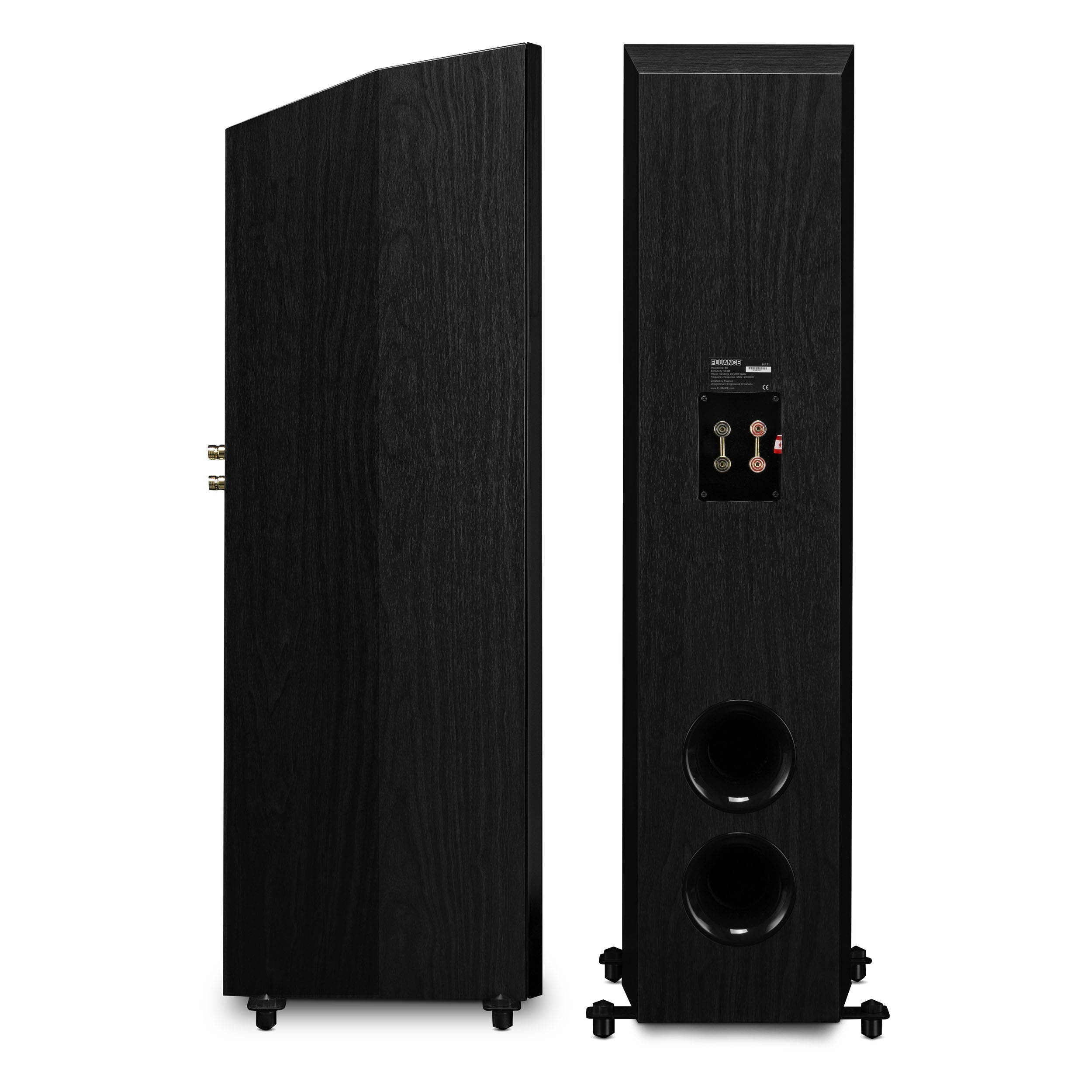 Fluance Signature HiFi 3-Way Floorstanding Tower Speakers with Dual 8" Woofers for 2-Channel Stereo Listening or Home Theater System - Black Ash/Pair (HFF)