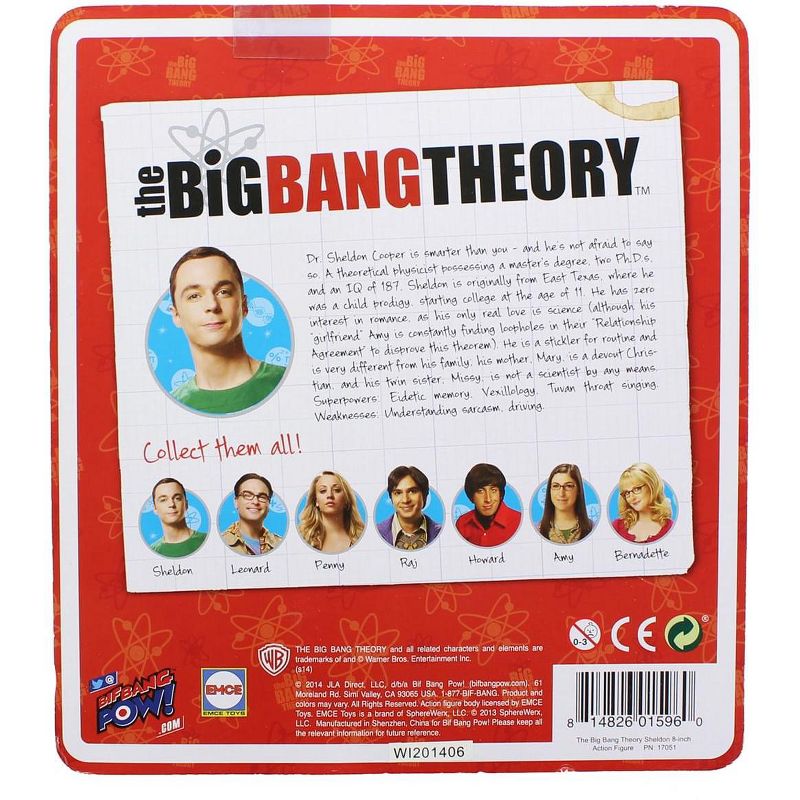 Bif Bang Pow Big Bang Theory Sheldon (Green Lantern/ The Flash) Retro Clothed 8" Figure