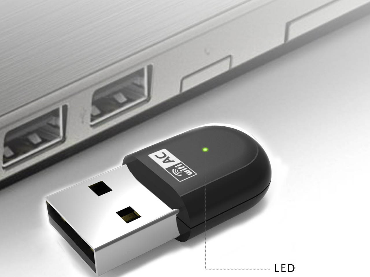 Wavlink Smart Dual Band Wireless AC600 USB 2.0 Adapter / Dongle- 2.4GHz 150Mbps + 5Ghz 433Mbps Transmission Rates - Support Windows XP/7/8/8.1/10 Wi-fi USB Ethernet Network LAN Card - Black