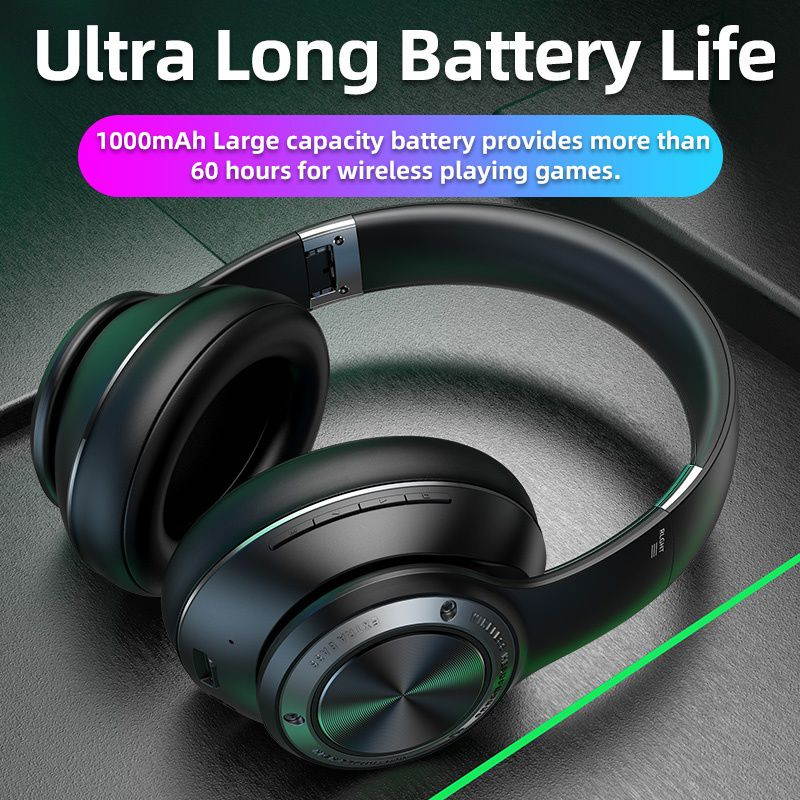 Picun B27 bluetooth 5.0 Headphones Gaming Low Latency Active Noise Cancelling On-Ear&Over-Ear Headphones Wireless Headset USB Fast Charging With HiFi Deep Bass-white+silver